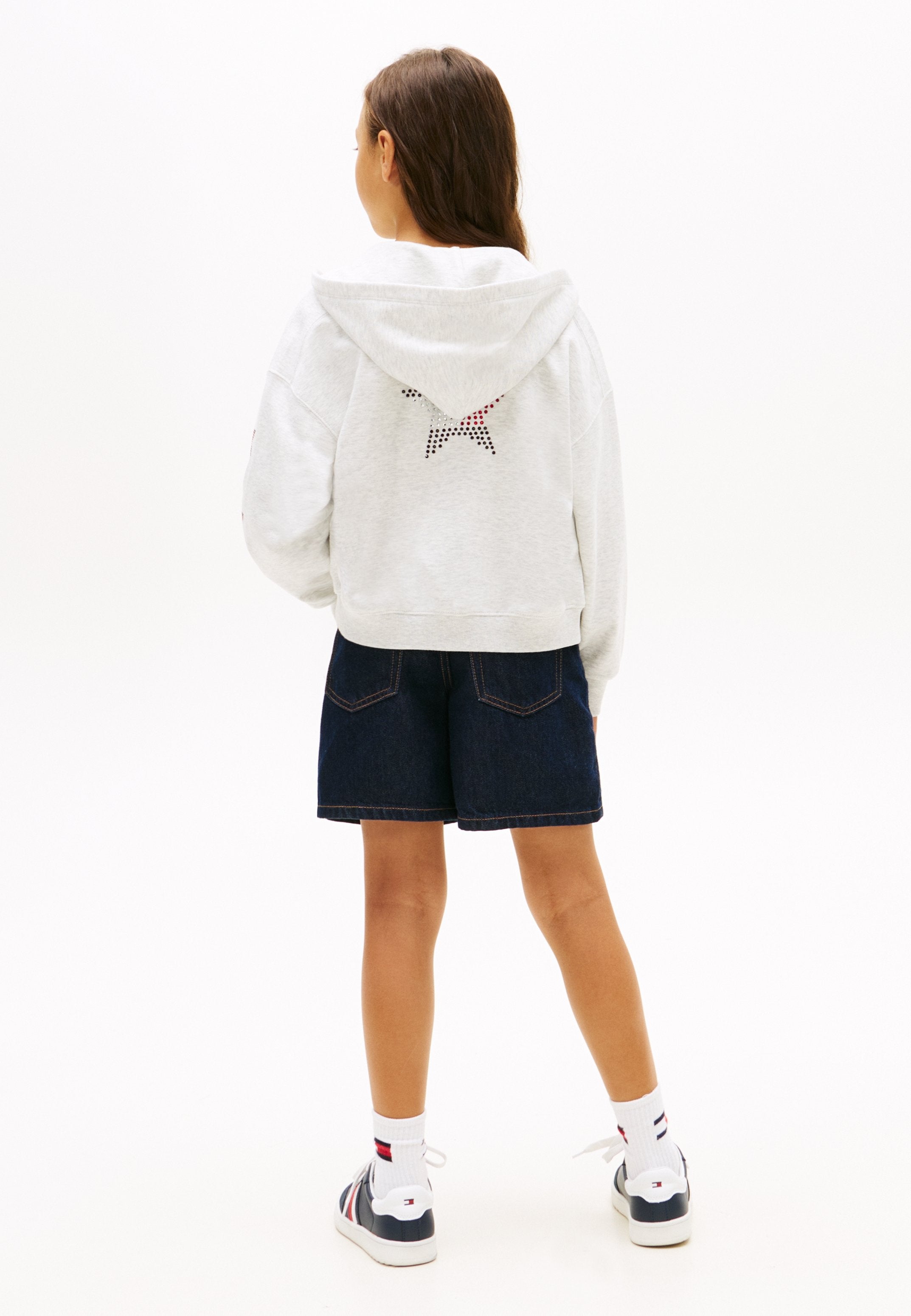 DIAMANTÉ STAR BACK LOGO ZIP-THRU HOODY Media 4