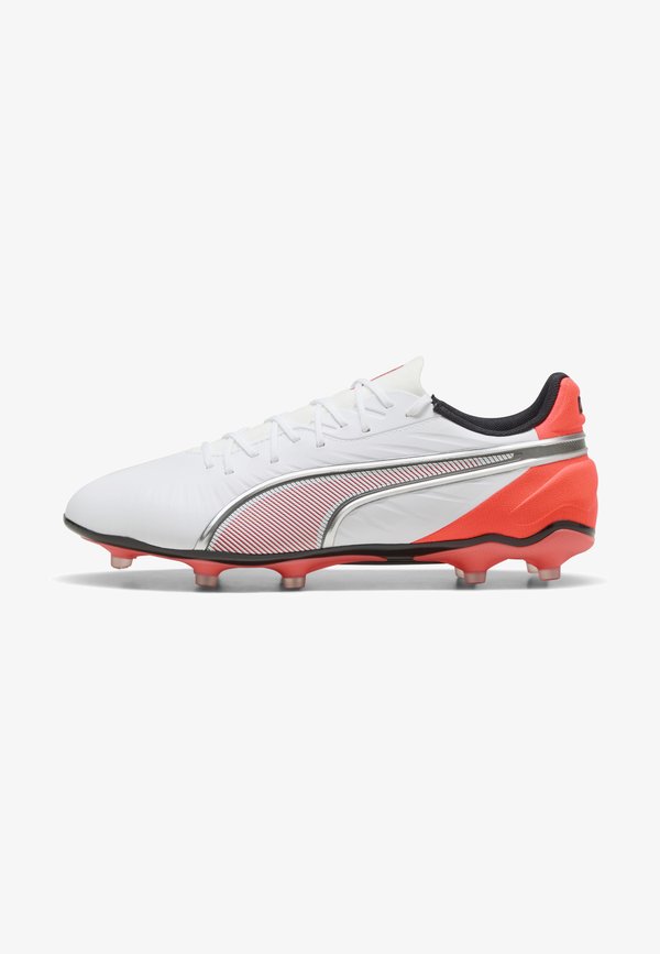Puma Firm-ground football boots - puma white-puma silver-glowing red