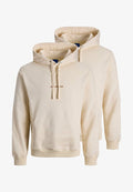 Jack & Jones 2ER PACK - Hoodie - antique white