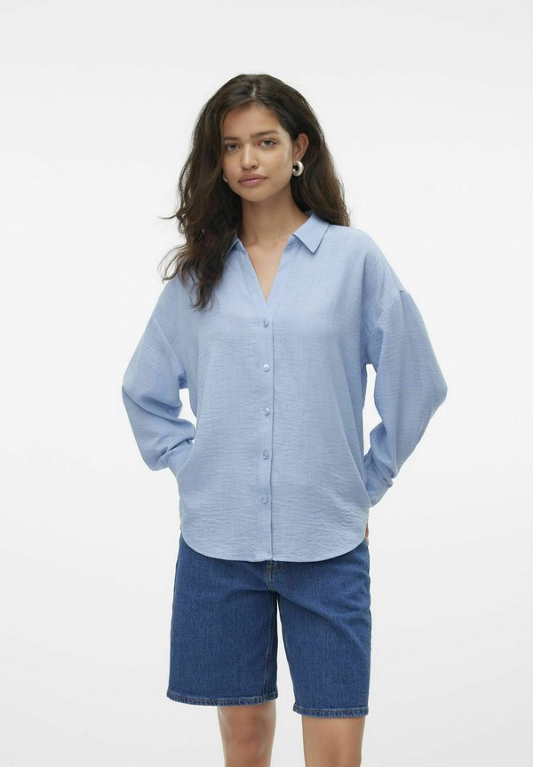 Vero Moda VMMELANEY QUEENY LS SHIRT WVN NOOS - Button-down blouse - chambray blue