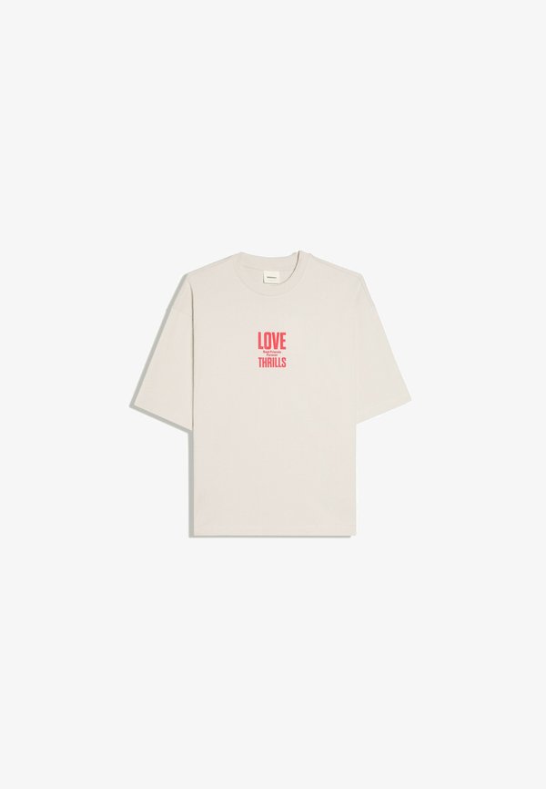 Bershka SHORT SLEEVE BOXY-FIT - PRINT T-SHIRT - Print T-shirt - grey
