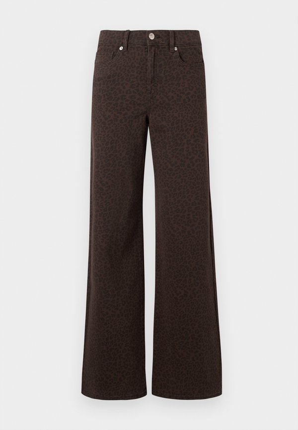 ONLY ONLMADISON WIDE ANIMAL PANT - Wide Leg - chicory coffee
