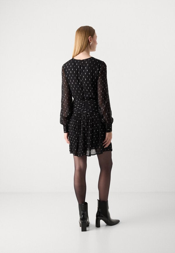 Scotch & Soda LONG SLEEVE MINI DRESS WITH DRAPED FRONT