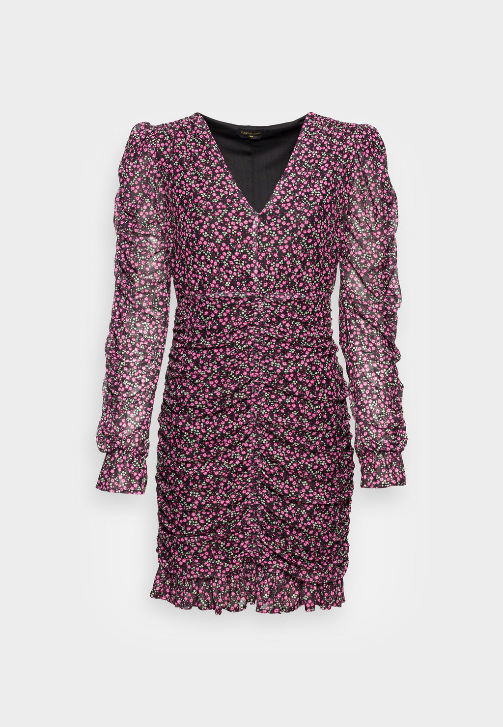 Colourful Rebel STACEY SMALL FLOWER GATHERED MINI DRESS