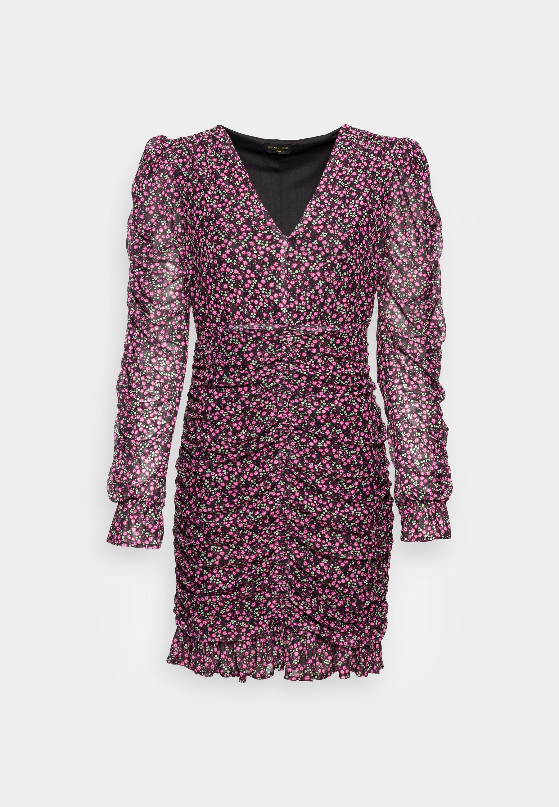 Colourful Rebel STACEY SMALL FLOWER GATHERED MINI DRESS