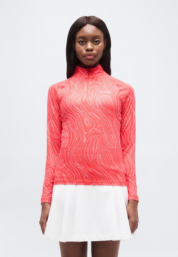 Calvin Klein Golf DAKOTA QUARTER ZIP  - Long sleeved top - coral red