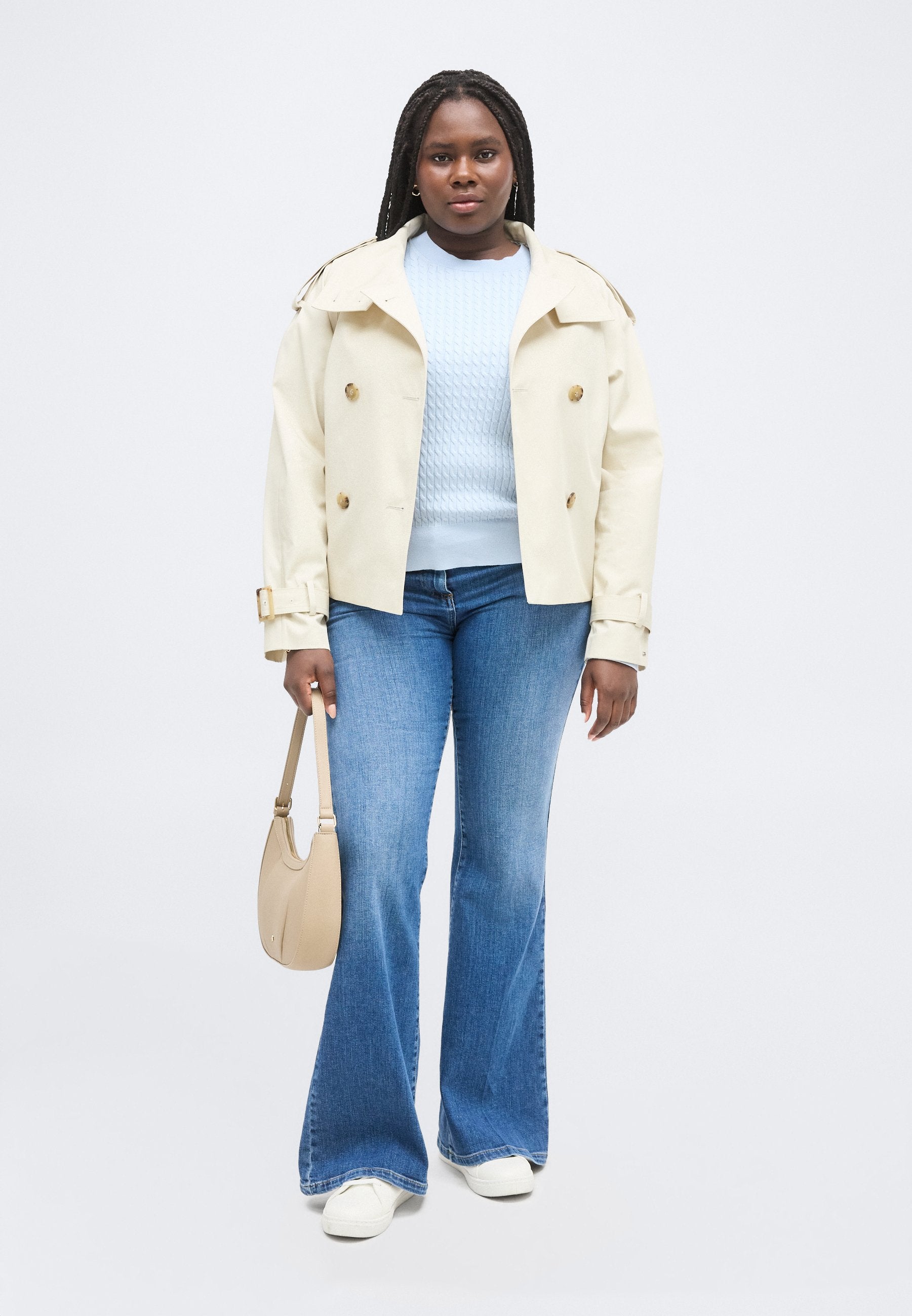 CURVE WATER REPELLENT SHORT TRENCH JACKET Media 2