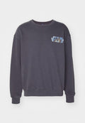 Grauer Sweatshirt mit Rundhalsausschnitt und Rippbündchen. Mit einem auffälligen "Star Wars"-Grafikdesign in Blau- und Hellblau-Tönen auf der Brust.