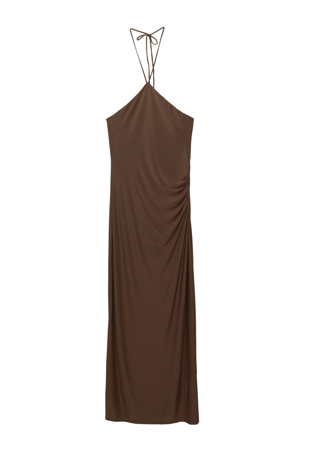 PULL&BEAR DRAPED HALTER NECK - MIDI