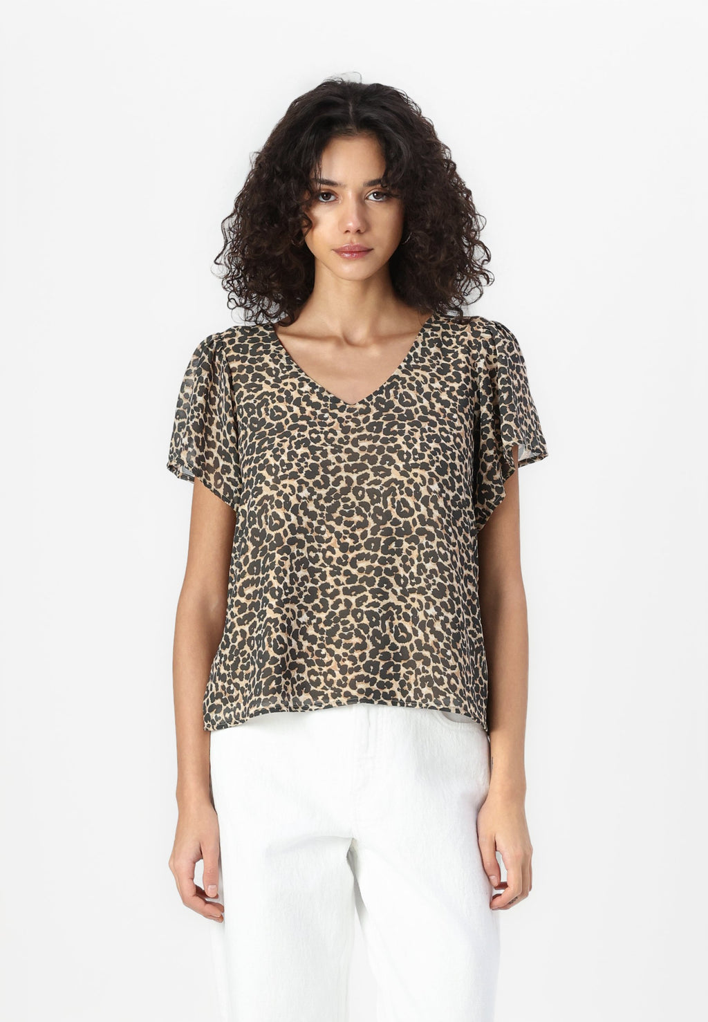 VILA VIMICADA V NECK LEO