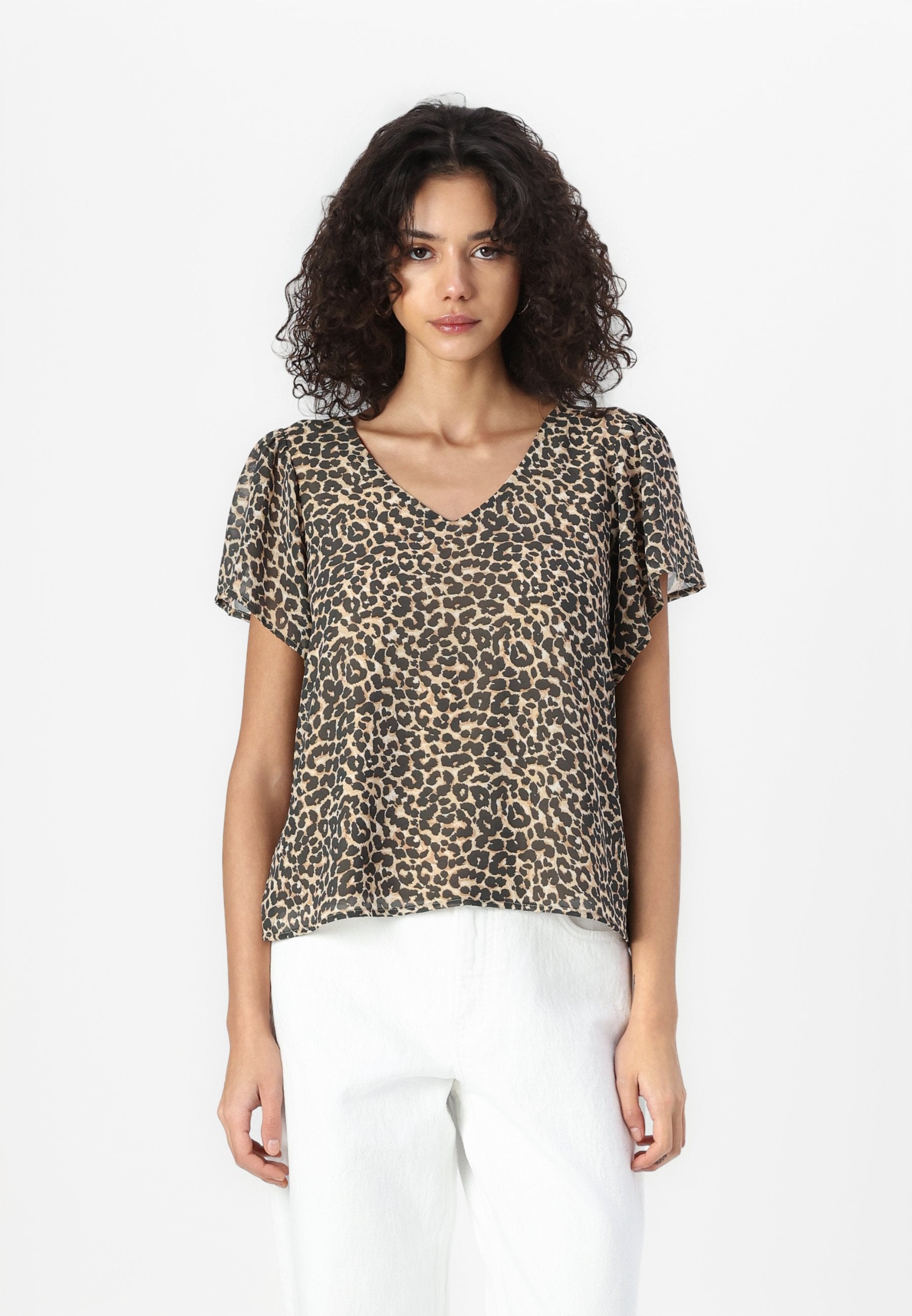 VILA VIMICADA V NECK LEO