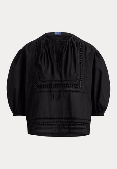 Polo Ralph Lauren LACE-TRIM COTTON SHIRT