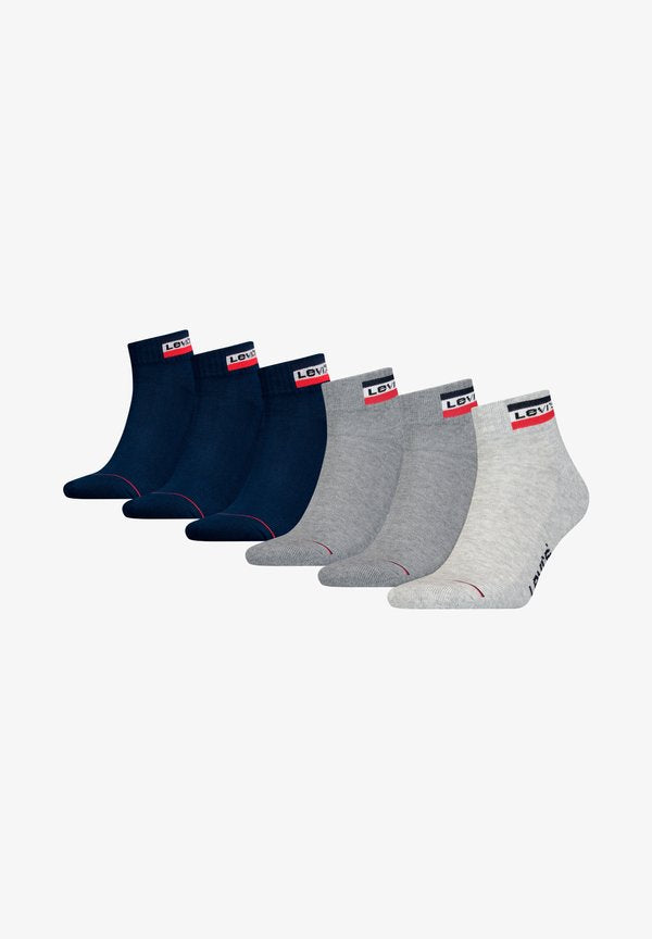 Levi's® MID CUT 6 PACK - Socks - grey dress blues combo