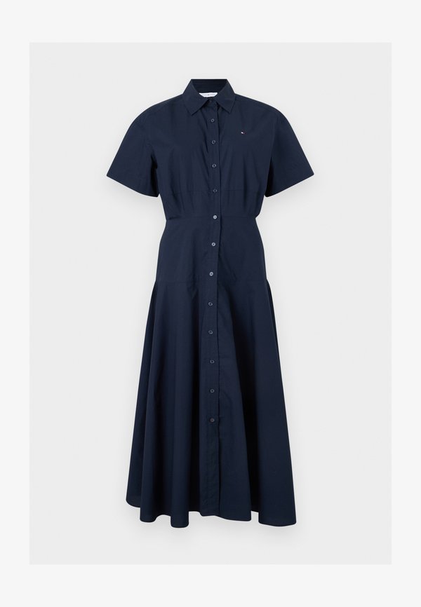 Tommy Hilfiger POPLIN FLARE MIDI SHRT DRESS - Shirt dress - dark night navy