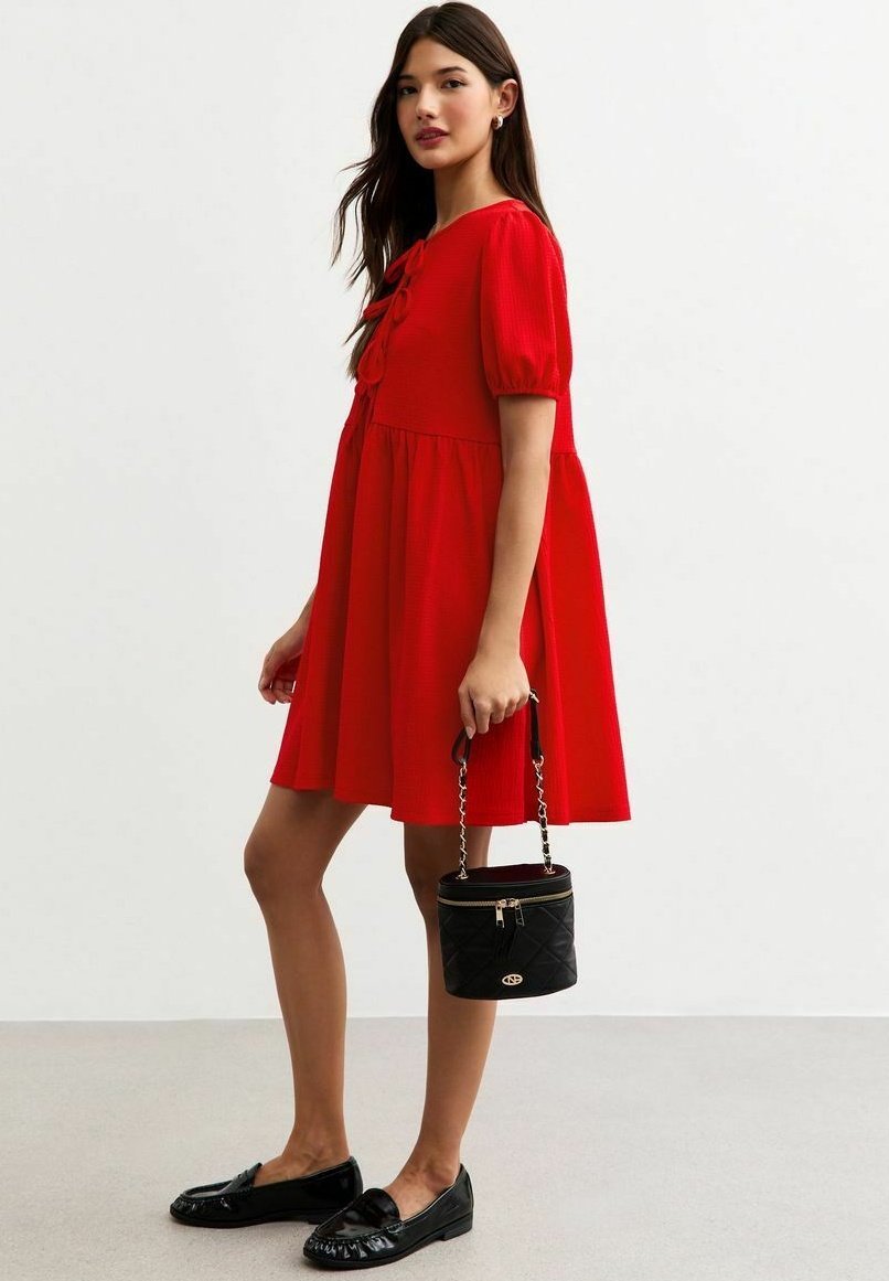 New Look CRINKLED TEXTURE TIE FRONT MINI