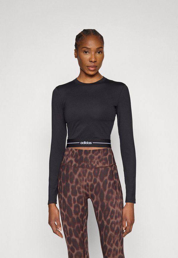 adidas Performance HYPERGLAM CROPPED LONG SLEEVE - Long sleeved top - black