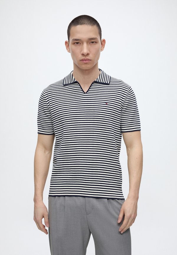 Tommy Hilfiger SEASONAL STRUCTURE JONNY ELEVATED ESSENTIALS - Polo shirt - carbon navy/ ivory petal