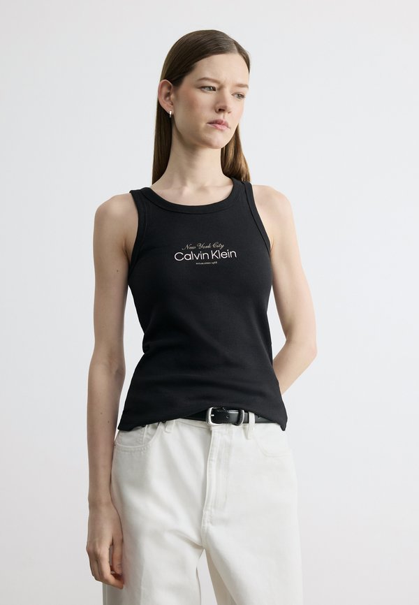 Calvin Klein Jeans CONTOUR 2X2 RIB GRAPHIC TANK - Top - black