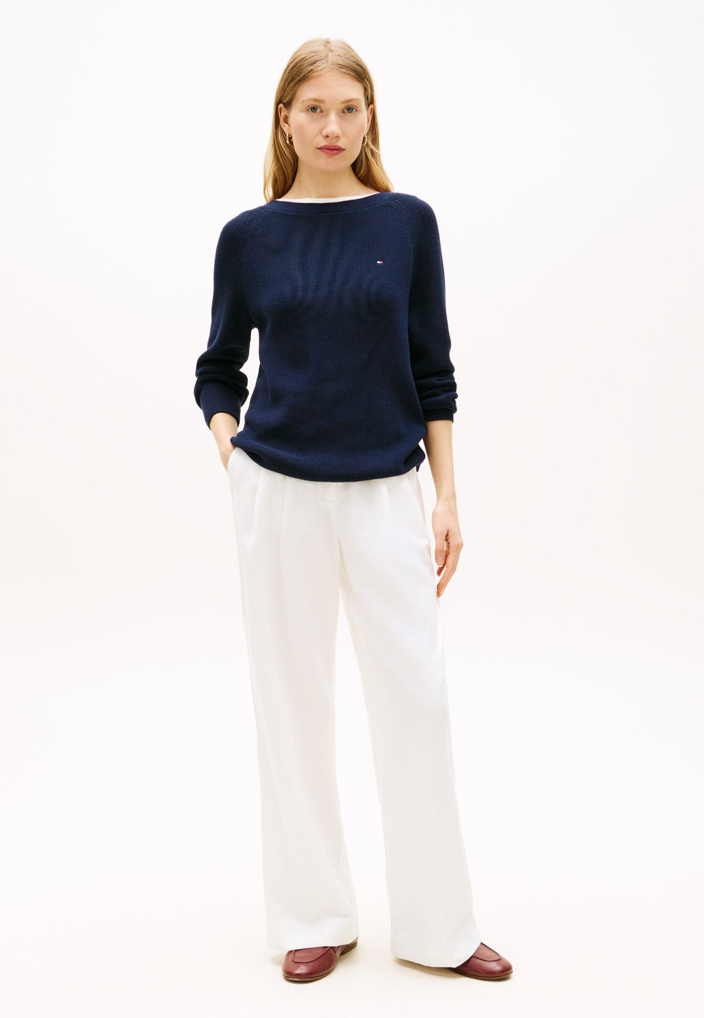 FINE KNIT BOAT NECK JUMPER Media 2