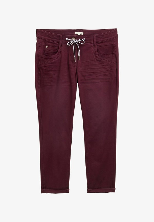 TOM TAILOR TTTAPERED RELAXED - Trousers - bordeaux red