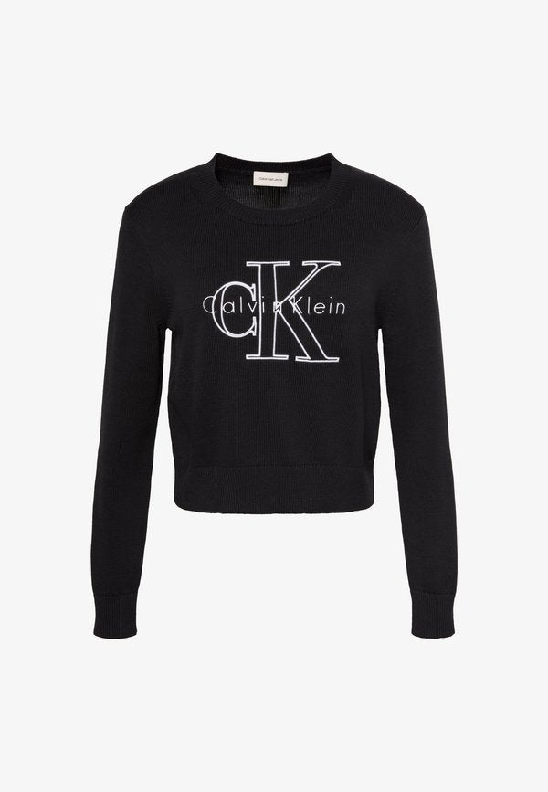 Calvin Klein Jeans LOGO OUTLINE TOP - Jumper - black