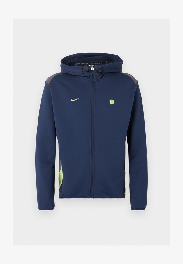 Nike Sportswear HOODIE SHOX - Zip-up sweatshirt - midnight navy/iron grey/lemon twist