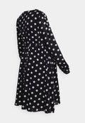 Glamorous Bloom DRESS WITH LOW VNECK LONG SLEEVES AND FRONT TIE DETAIL