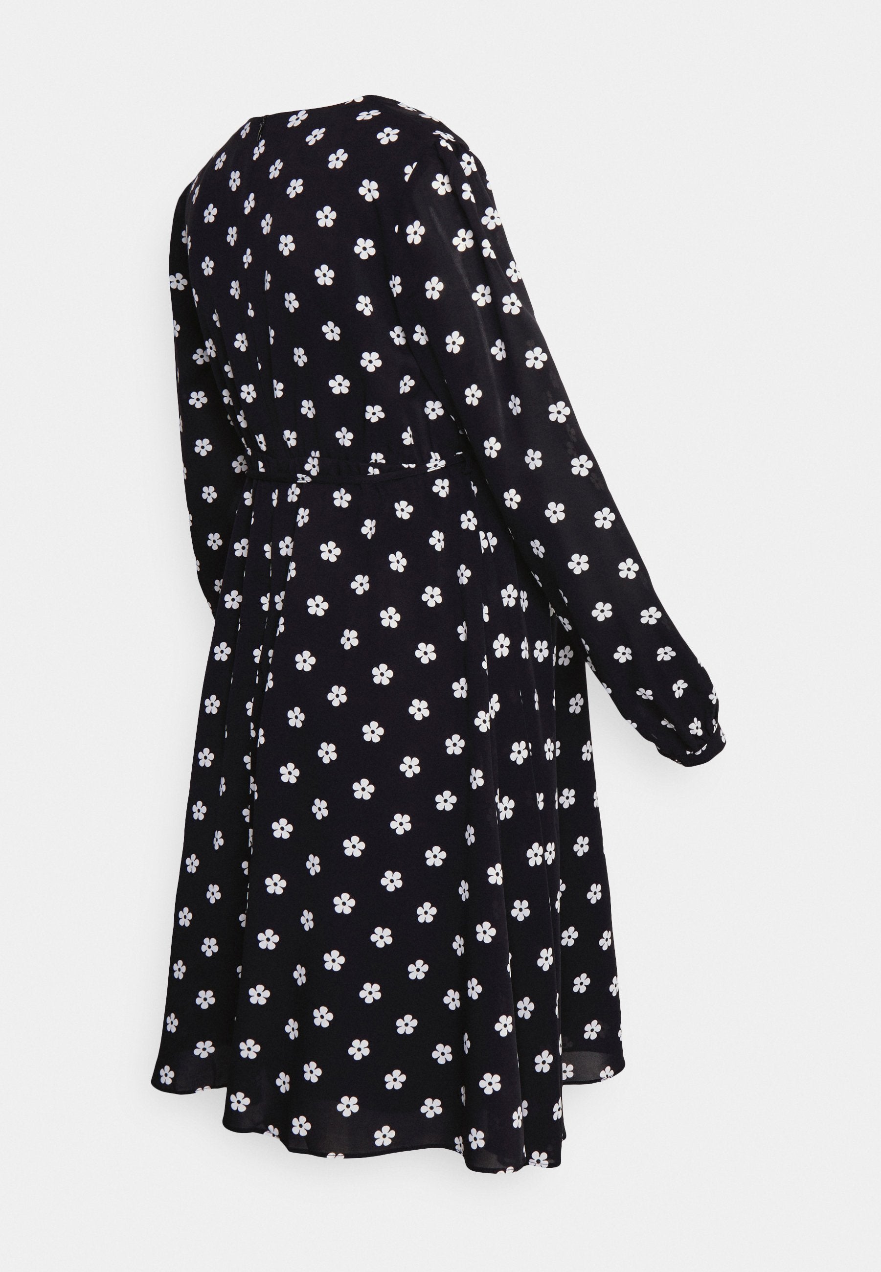 Glamorous Bloom DRESS WITH LOW VNECK LONG SLEEVES AND FRONT TIE DETAIL