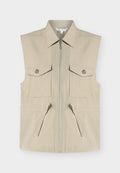 TOM TAILOR BLAZER FLUENT VEST - Waistcoat - silver olive
