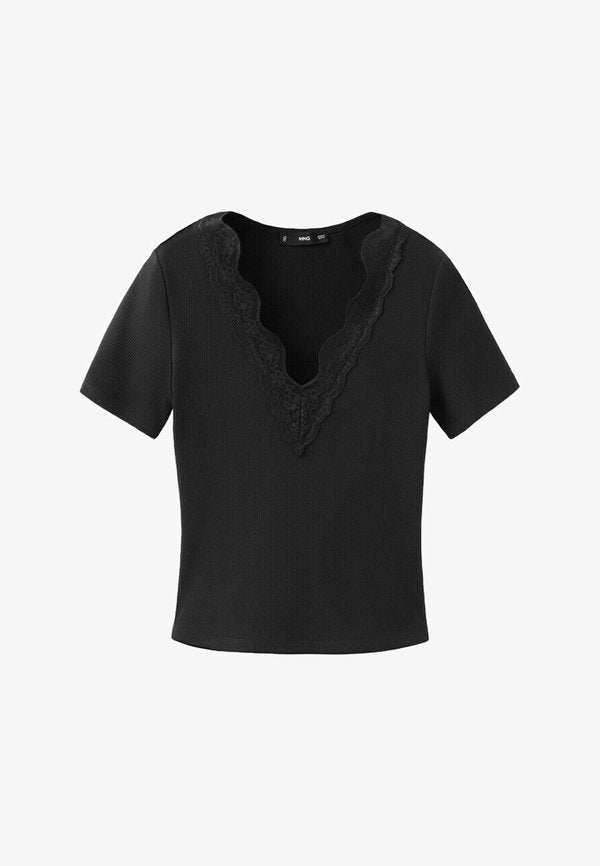 Mango ADULT - Print T-shirt - black