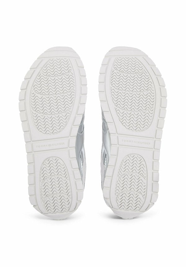 Tommy Hilfiger MIXED TEXTURE METALLIC TRAINERS WITH LEATHER