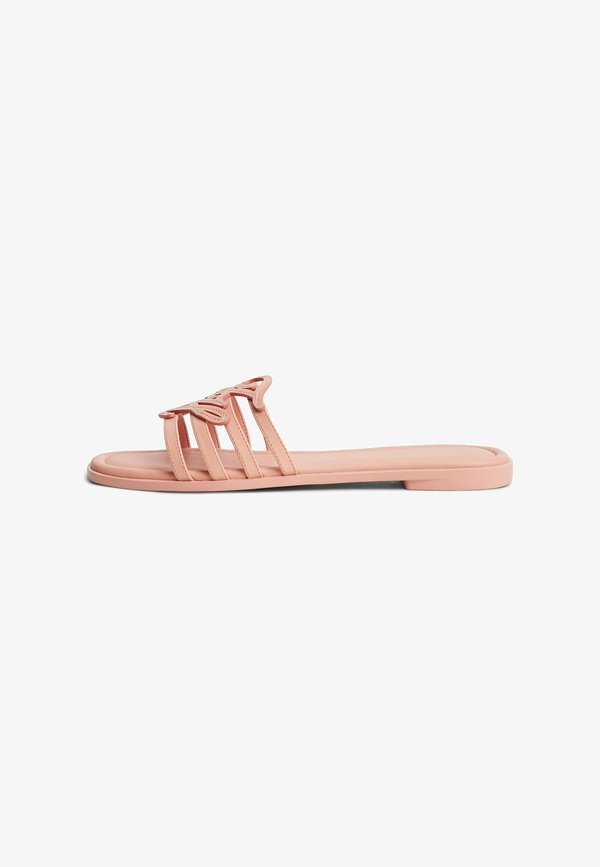 Tommy Hilfiger TH SCRIPT FLAT MULE LTH - Mules - porcelain pink