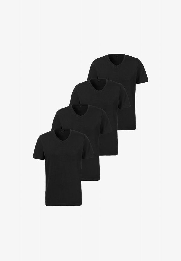 s.Oliver 4ER PACK  - Basic T-shirt - schwarz