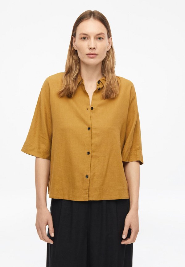 s.Oliver BLUSE - Button-down blouse - ocker