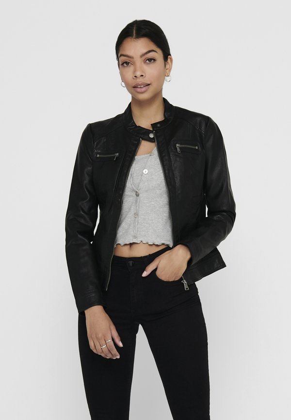 ONLY ONLBANDIT BIKER - Faux leather jacket - black