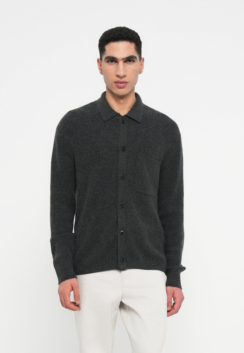 FISHERMAN RIB-KNIT COACH JACKET WITH WOOL Media 3