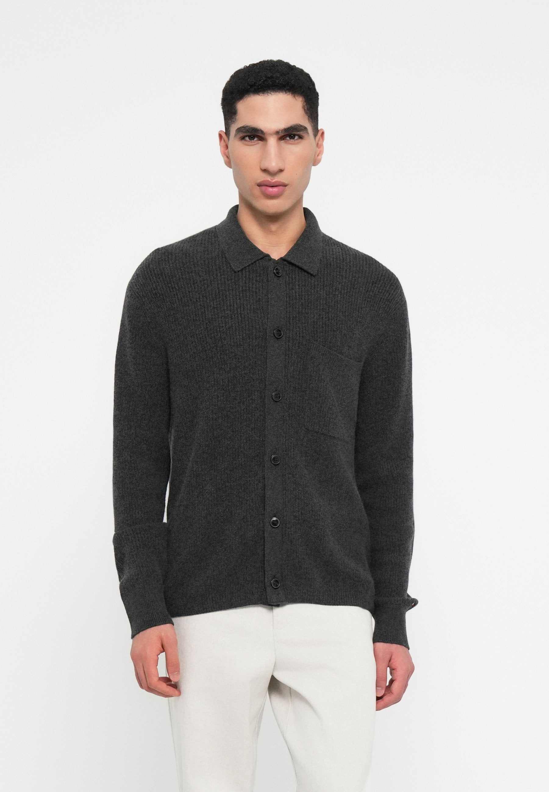 FISHERMAN RIB-KNIT COACH JACKET WITH WOOL Media 3