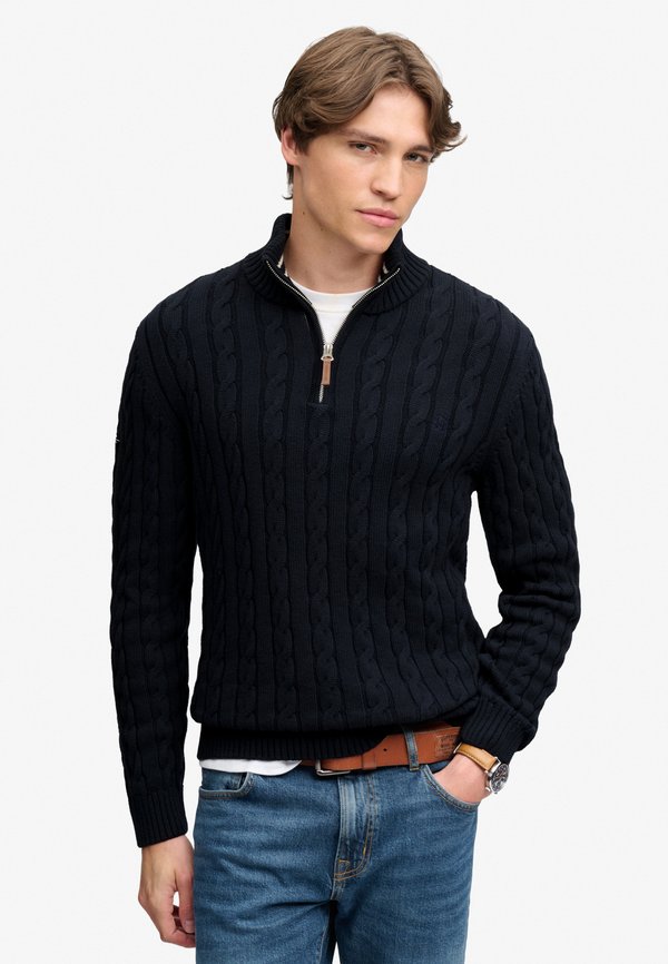 Superdry & Co CLASSIC CABLE HALF-ZIP - Jumper - navy