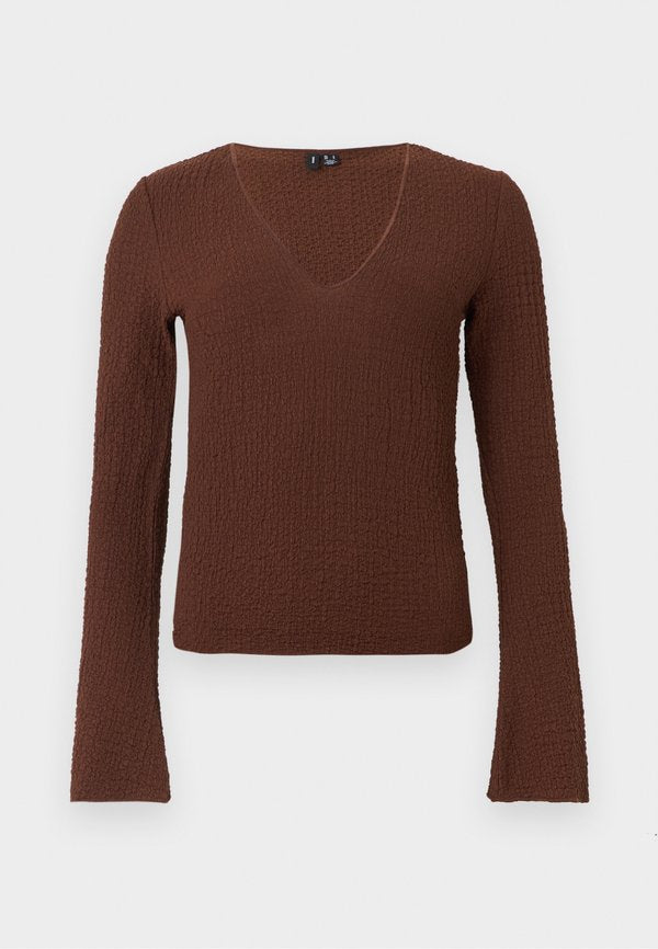 Vero Moda VMSANITA V NECK  - Long sleeved top - cocoa brown