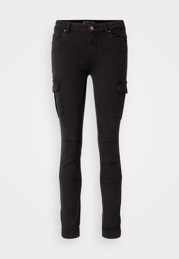 ONLY ONLMISSOURI ANKL - Cargo trousers - black washed