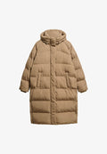 Superdry & Co LONGLINE HOODED PUFFER - Winter coat - fossil brown