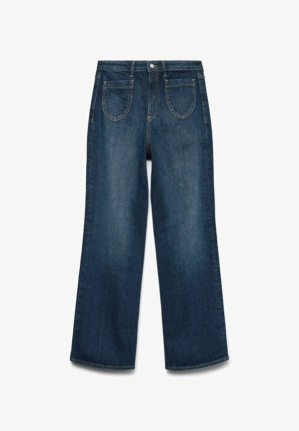 Vero Moda Wide-fit VMTESSA High rise Wide Leg Fit - Relaxed fit jeans - dark blue denim