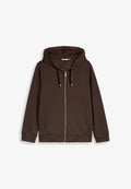 TOM TAILOR TOM TAILOR STRICK & SWEATSHIRTS PLUS SIZE - HOODIE SWEATJACKE AUS SCUBA - Zip-up sweatshirt - java dark brown