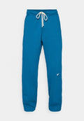 Blaue Sweatpants mit einem Gummizugbund, gerippten Bündchen, weichem Textil und einem kleinen Logo auf der linken Seite. Vielseitiges und bequemes Design.