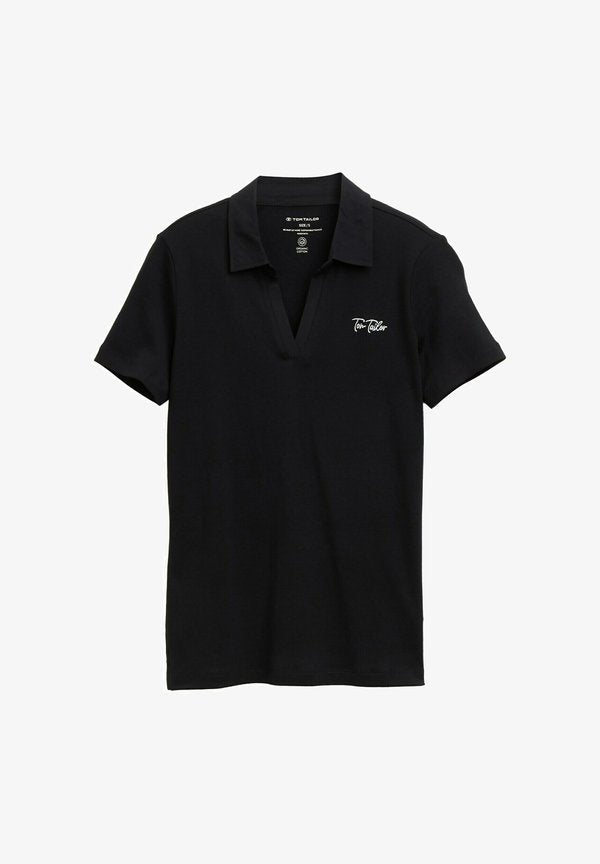 TOM TAILOR BASIC MIT LOGO-STICKEREI - Polo shirt - deep black