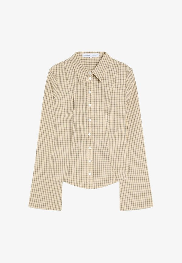 Bershka TAILORED WITH FLARED SLEEVES - Button-down blouse - sand