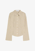 Bershka TAILORED WITH FLARED SLEEVES - Button-down blouse - sand