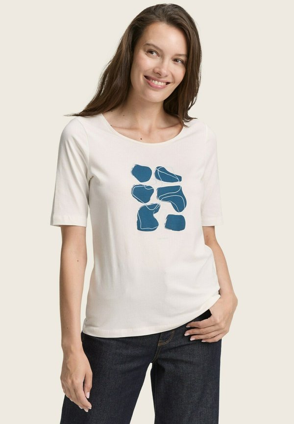 TOM TAILOR Print T-shirt - soft clear white