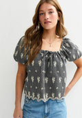 New Look GINGHAM EMBROIDERED MILKMAID