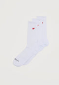 New Balance PATCH LOGO CREW UNISEX 3 PACK - Socks - white